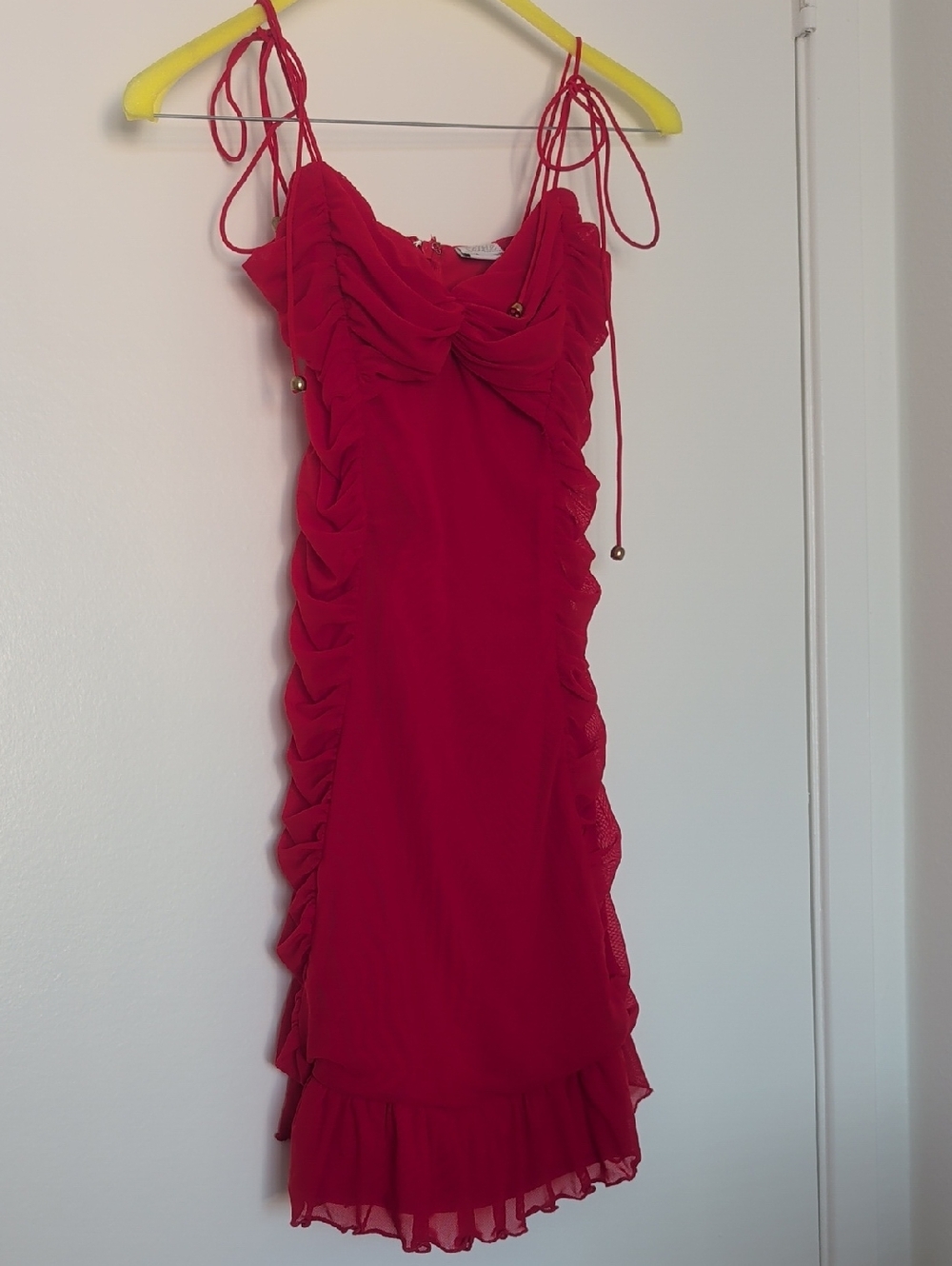Selfie Leslie Rouched Red Mini Dress